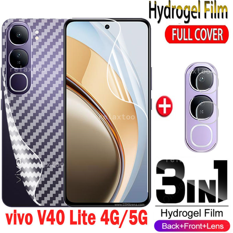 Vivov40 Lite 2024 3IN1 ด้านหน้ากลับHydrogelฟิล์มนุ่มสําหรับVivo V40 Lite Pro V40E V40Lite V40Pro Viv