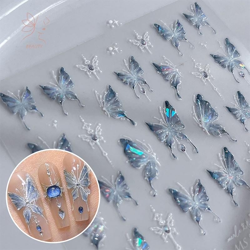 [maybeauty] Shape Shiny Nail Sticker Nail Stying Stereoscopic Nail Decal DIY Art Salon Artผู้ที่ชื่นชอบ {TH}