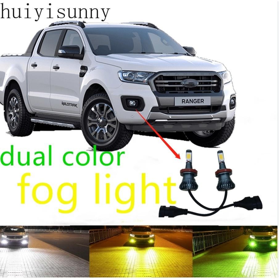Hys 2PCS ไฟตัดหมอก 6000k White Projector หลอดไฟ LED หมอกสําหรับ Ford Ranger 2012-202