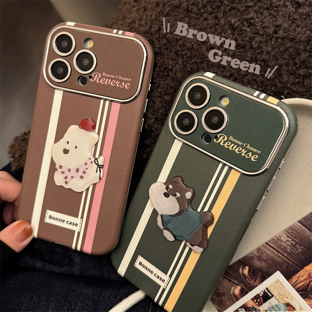 น่ารักการ์ตูน 3D มาตรฐาน Dachshund หน้าต่างขนาดใหญ่สําหรับ iPhone 11 15 Pro Max 14 13 12 Pro Max ซิลิโคนอ่อนนุ่มกันกระแทก