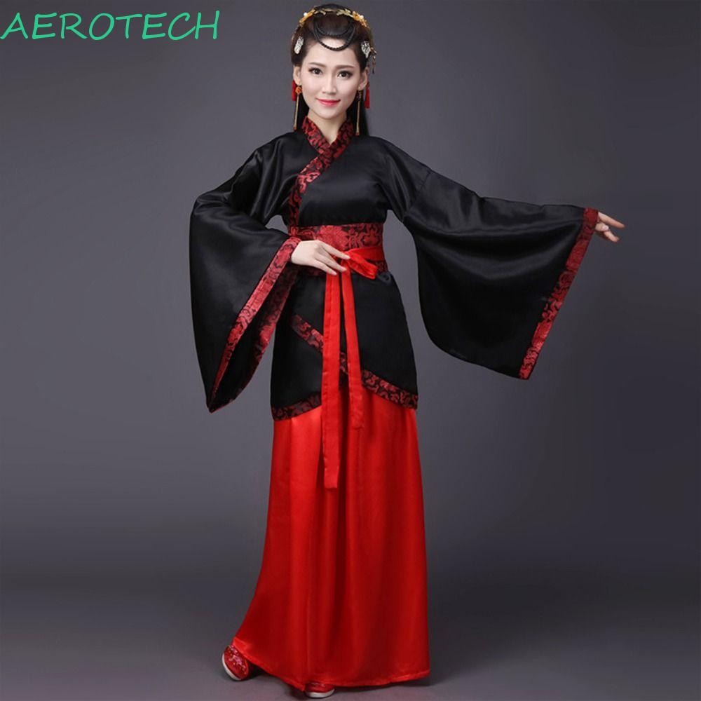 Aerotech ชุดถังจีน,สไตล์โบราณPatchwork Hanfuชุดยาว,แฟชั่นCheongsamชุดเต้นรํากระโปรงประสิทธิภาพเครื่องแต่งกายจีนโบราณหญิง/หญิง