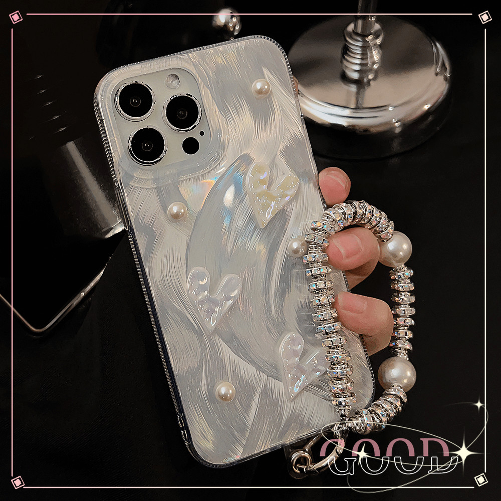 Good🔥ขนนกสุดหรูตก แต่งกลิตเตอร์กันกระแทก Tpu อ่อน IPhone 16 11 15 12 7Plus 14 13 Pro Max XR 14 8 7 Plus X XS Maxไข่มุก