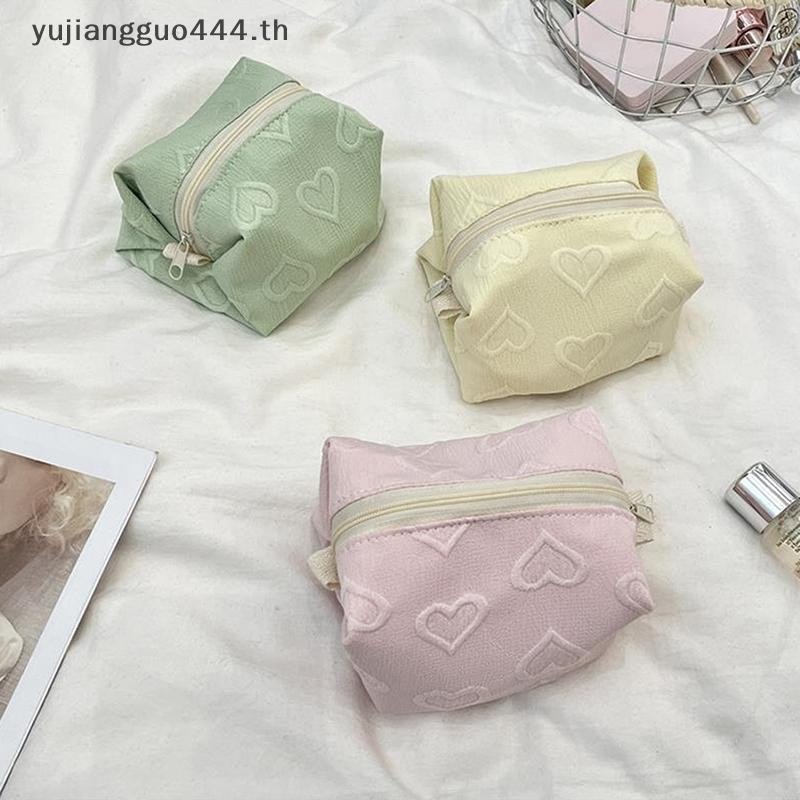 # yuyu # Love กระเป๋าสี่เหลี่ยมเล็กกระเป๋าเครื่องสําอางกระเป๋าผ้าอนามัยกระเป๋าเก็บแต่งหน้าสาวความจุข