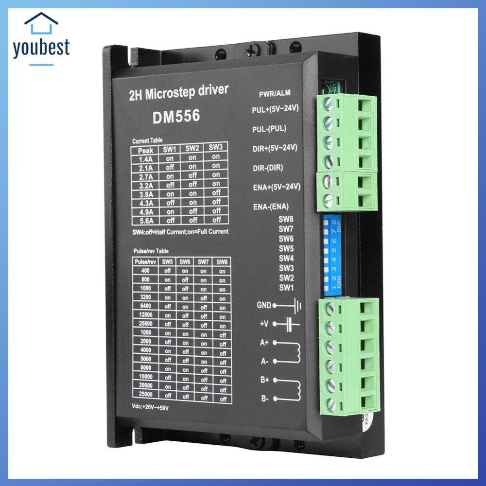 DM556 Stepper Motor Driver 2-Phas Digital Stepper Motor Driver สําหรับ Nema 23 5.6A สําหรับ Nema 23 
