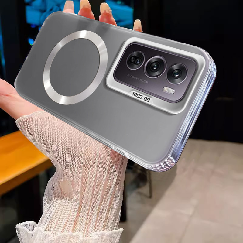 5G สําหรับ OPPO Reno 12 OPPO Reno 12 PRO 5G Anti-Slip กันชน Soft Edge แฟชั่นแม่เหล็กดูดแหวนกันกระแทก ybpycxq