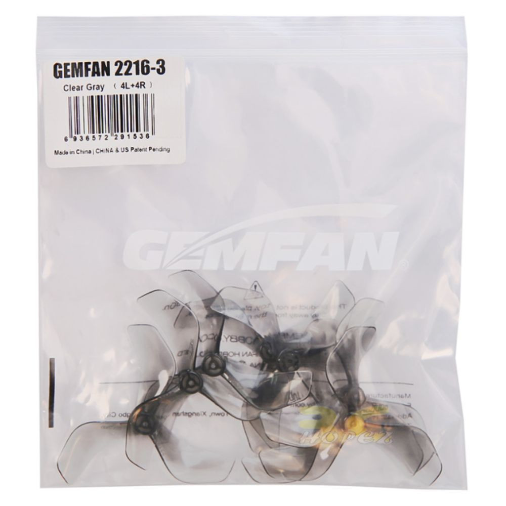 Gemfan 2216 2 นิ้ว 3 ใบพัดใบพัด 1.5 มม.สําหรับ DJI O3 O4 Air Unit สําหรับ Pavo20 Pro (4 คู่/8 ชิ้น) Gem2216 - รูปที่ 2