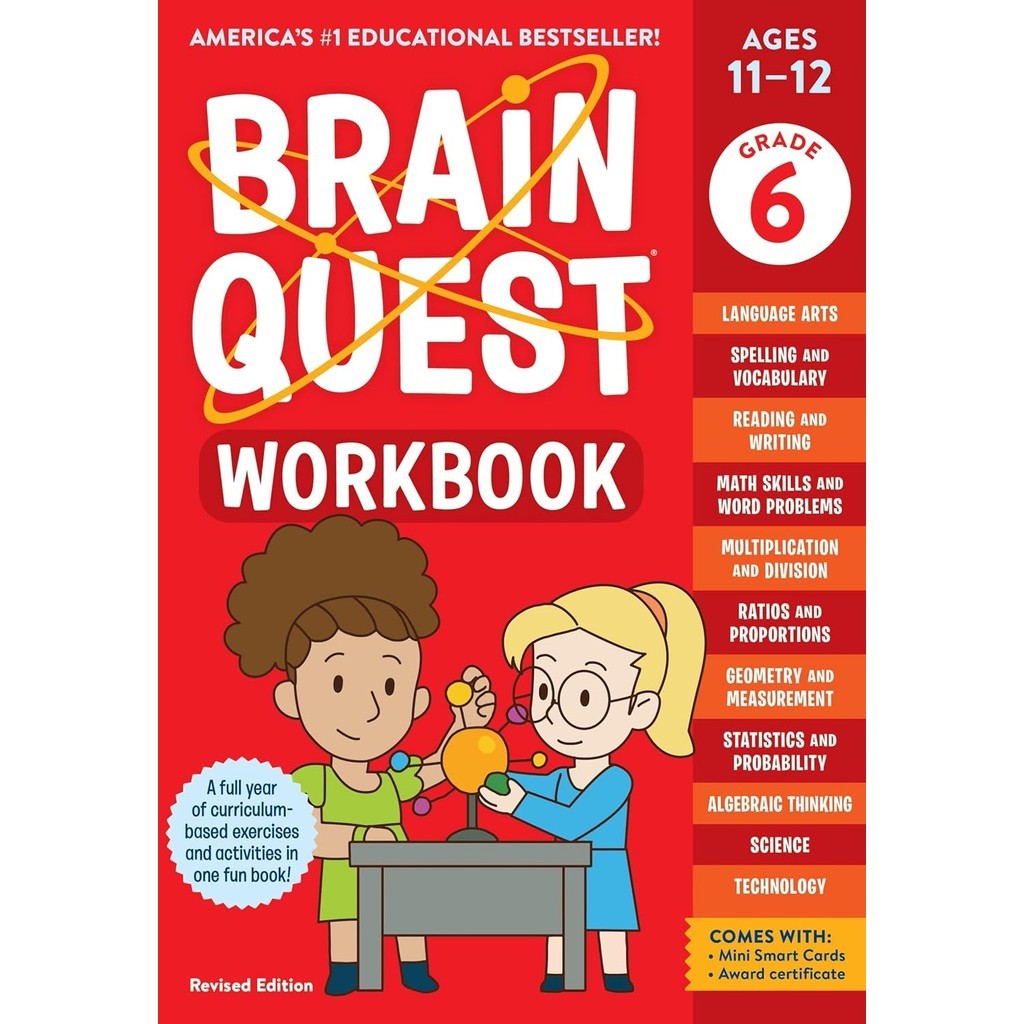 หนังสือนําเข้า BRAIN QUEST WORKBOOK 6TH GRADE | 9781523517404 (PB)