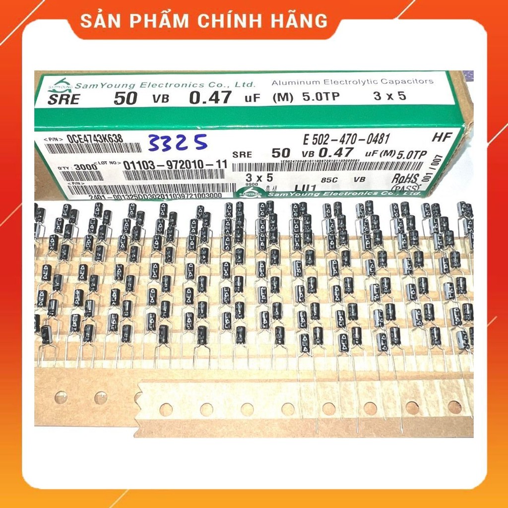 [ 20 ชิ้น ] CAPACITOR 50V 0.47UF ขนาด: 3x5mm & 5x11mm SAMYOUNG (50V0.47UF 0.47UF 50V 0.47UF50V )