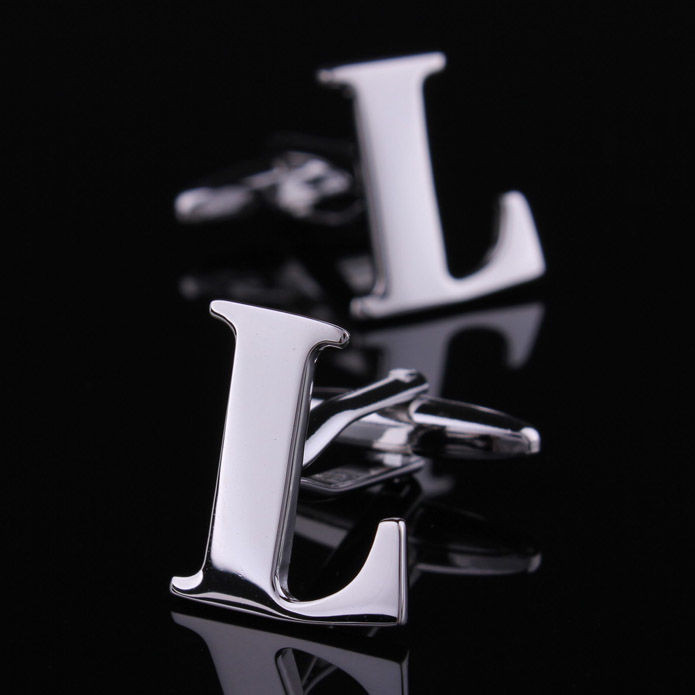 Letter Cufflinks Cuff Nails French Cufflinks ผู้ชาย Cuff Nails ของขวัญกล่อง Cuff Nails ธุรกิจ Simple