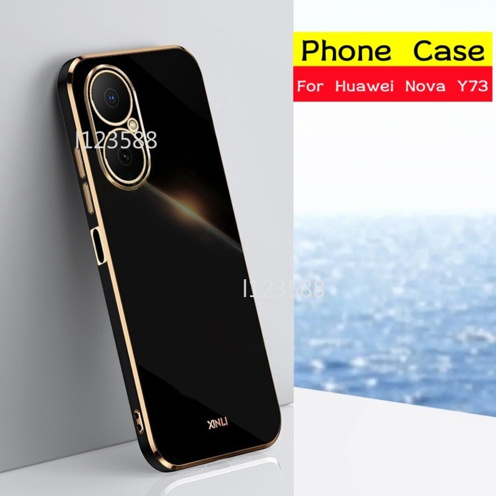 ปลอกสําหรับ Huawei Nova Y73 Y73 NovaY73 4G 2025 เคสโทรศัพท์หรูหรา Texture Smooth Electroplated ฝาครอ