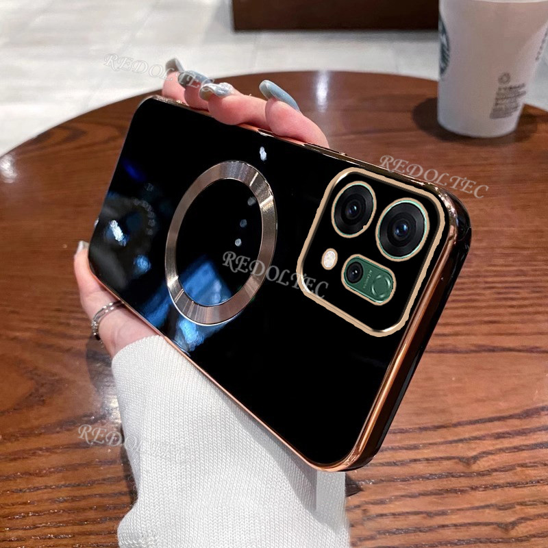 OPPO Reno 14 14Pro 5G กรณีบางเฉียบสีทึบ Electroplated ปลอก OPPO Reno 14 Pro Reno14 Pro พร้อมแหวนแม่เหล็กไร้สายชาร์จฝาครอบโทรศัพท์