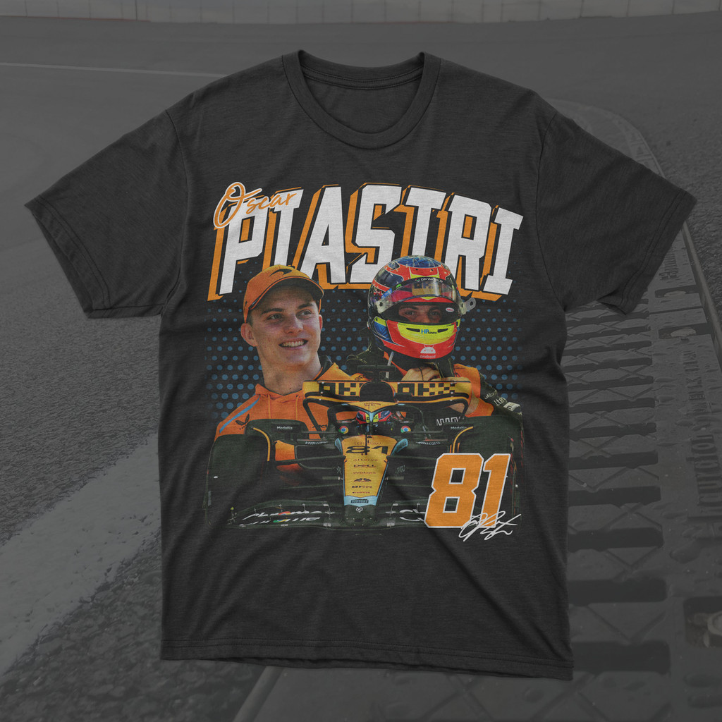 แฟชั่น Oscar 2025 Piestri Formula 1 Mclaren Tshirt, เสื้อกราฟิกหมวกกันน็อค F1, เสื้อยืด Oscar Piestr
