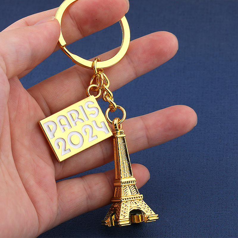 Excellent Selection#In Stock Metal 3D Craft Paris Eiffel Tower Olympic Souvenir Keychain Pendant7ff
