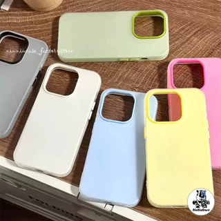For iPhone 12 13 11 16 15 14 Plus Pro Max Xs Max 6 X XR 7 8 Plus เคส Ins Matte สีทึบเรียบง่าย นุ่มฝาครอบโทรศัพท์ป้องกัน