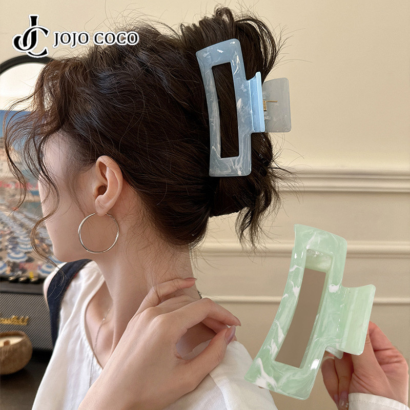 คลิปหนีบผมทรงเหลี่ยม JOJO COCO ลายฉลามสำหรับผมหลังศรีษะ เหมาะสำหรับฤดูร้อน