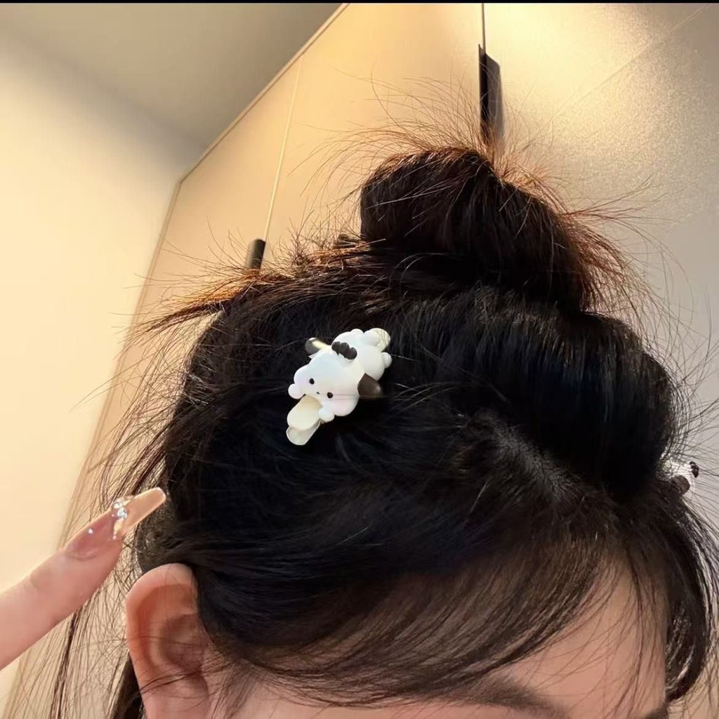 Pu Puppy กิ๊บติดผมขนาดใหญ่ ลายการ์ตูนน่ารัก สไตล์ญี่ปุ่น พวงมาลัยสุนัขตัวเล็กสำหรับด้านข้าง - รูปที่ 2