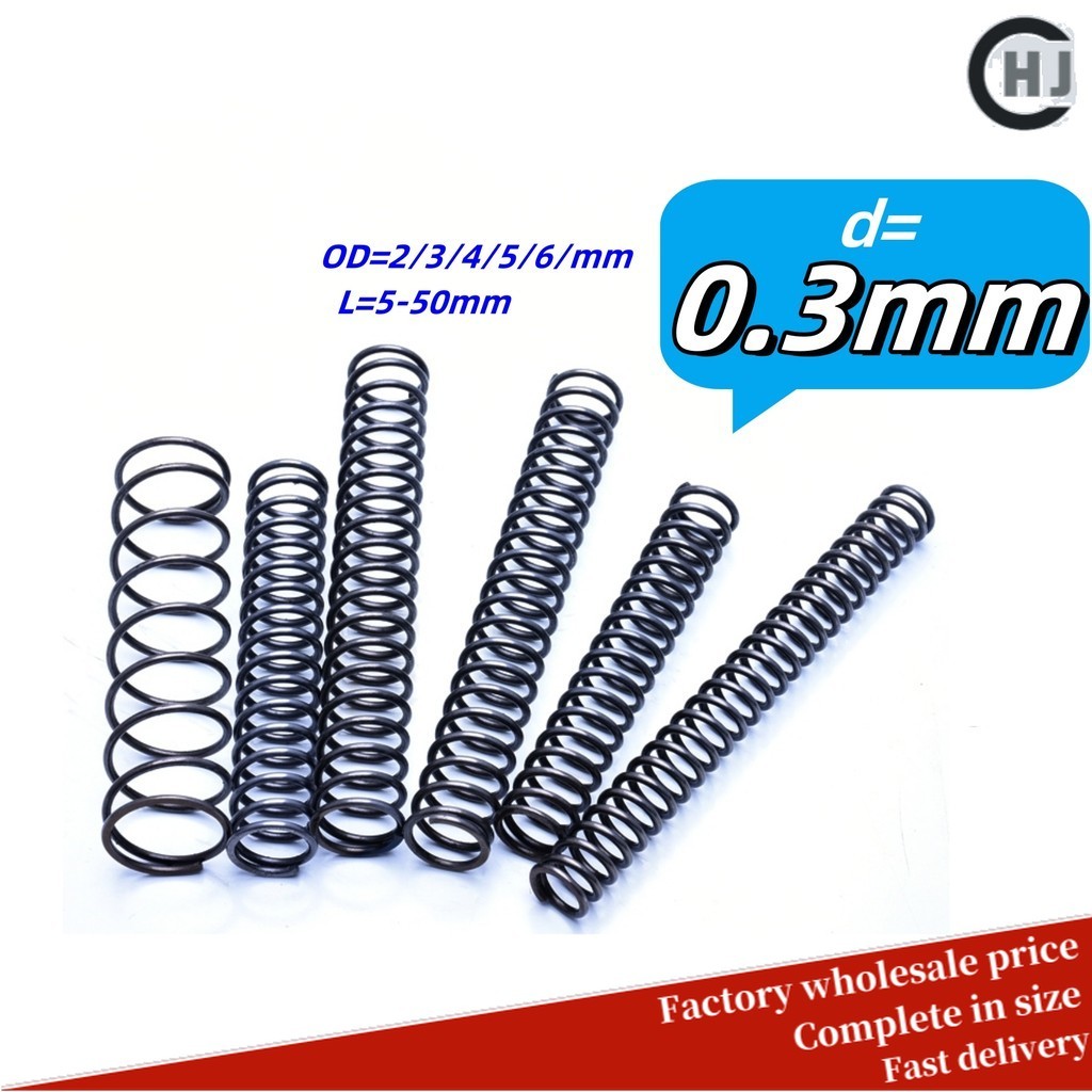 65Mn Spring Steel Compression Spring d0.3mm * OD2-6mm Strong Pressure Return Spring Compression Spri