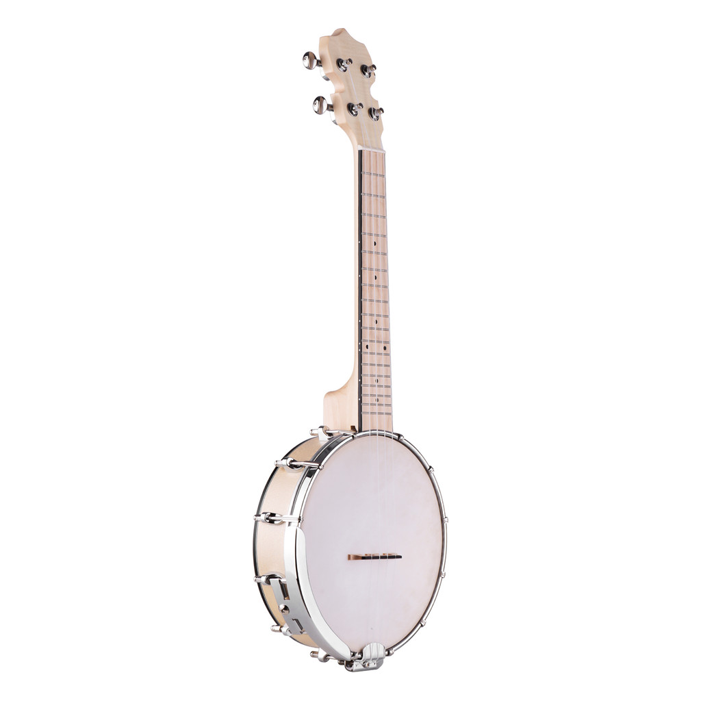 [peth] คอนเสิร์ต 23 นิ้ว Resonator Banjo Uke 4 String Banjole Sapele Body Okoume คอเทคนิคไม้ Fingerb