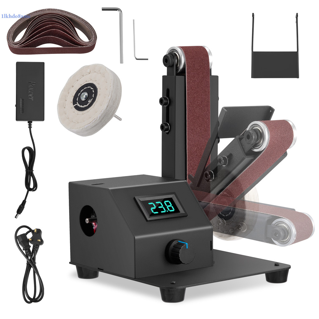 🔥🔥🔥 COD Mini Belt Sander1.2x15in Belt Bench Grinder 350W Electric Sander With 10Pcs Sanding Belts For Plastic Jade