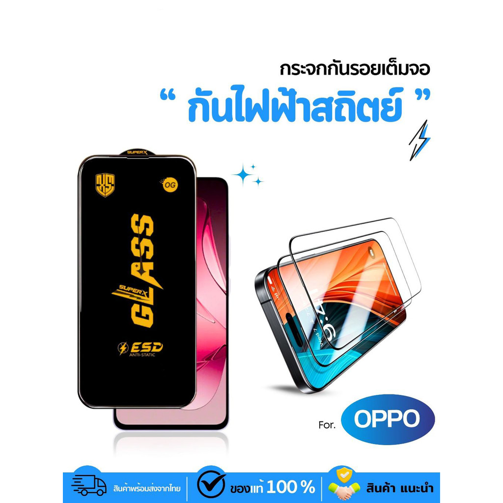 🔥 iFilm ฟิล์มกระจก เต็มจอใส For OPPO A16 A17 A3Pro A38 A5 i Pro A54 A57 A58 A6 Pro A60 A76 A77 A78 A79 A98 ฟิล์มใสoppo