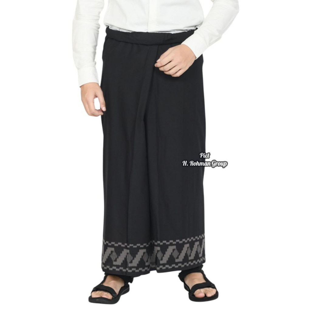 EXCLUSIVE Super Premium Wadimor Sarong Black Flowers Bali OK Muslim Adult Men Motif TAHFIDZ STORE