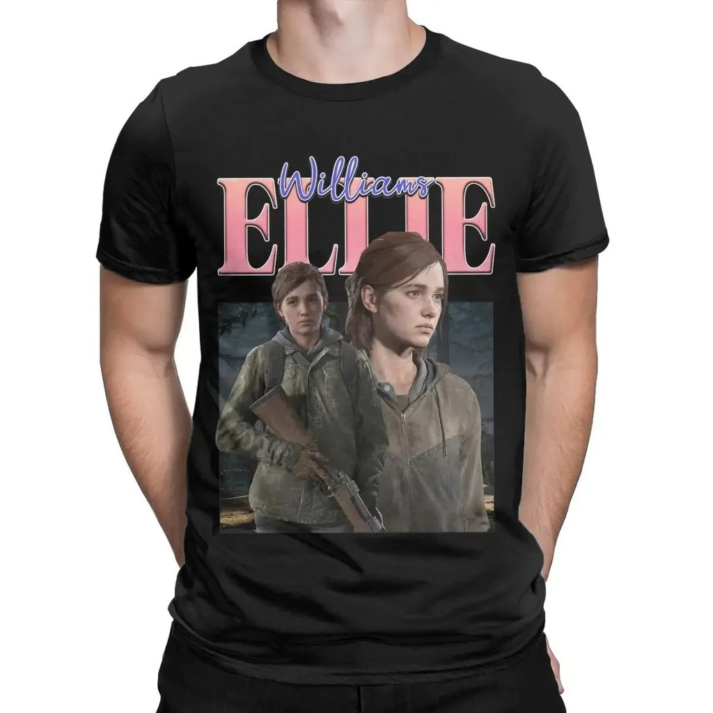 เสื้อยืดผู้ชาย Ellie Williams Retro Novelty ฝ้ายบริสุทธิ์ สไตล์เกมยุคเก่า