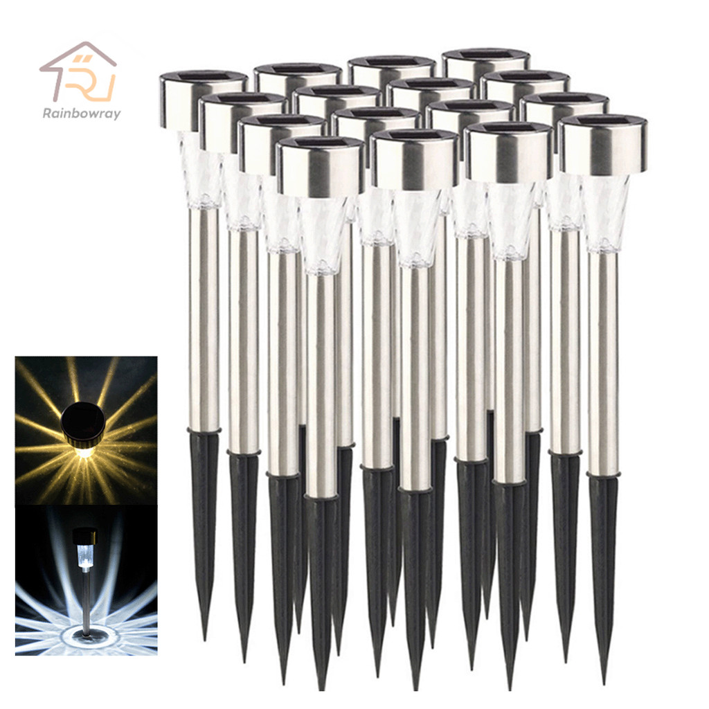 ไฟปักสนาม พลังงานแสงอาทิตย์โซล่าเซลล์ Solar LED Light ไฟทางเดิน ไฟแต่งสวน แบบ1กล่อง มี10ชิ้น