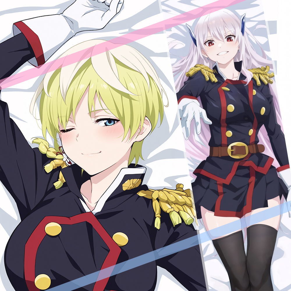 ปลอกหมอน Slave of the Magic Capitals Elite Troops Izoom Tennka และ Kyouka Uzen ขาแยกเกมอะนิเมะหมอน CustomMade