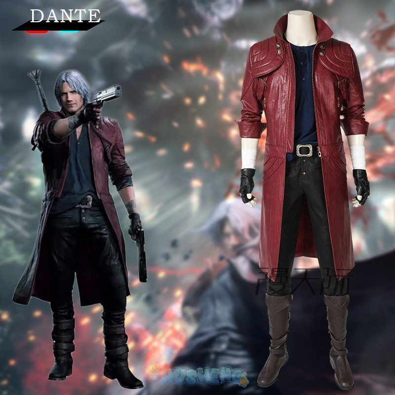 ดันเต้ คอสเพลย์อะนิเมะเกม DMC 5 คอสเพลย์ Fantasia เครื่องแต่งกายปลอมตัวสําหรับชายผู้ใหญ่เสื้อกางเกงฮ