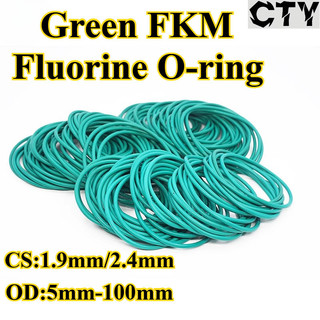 [CTY-OXQ] โอริง FKMฟลูออรีนสีเขียว (OD5mm-100mm * CS1.9mm/2.4mm) แหวนปิดผนึก, ทนต่อการสึกหรอ, แรงดันและทนต่ออุณหภูมิสูง, ยางโอริง
