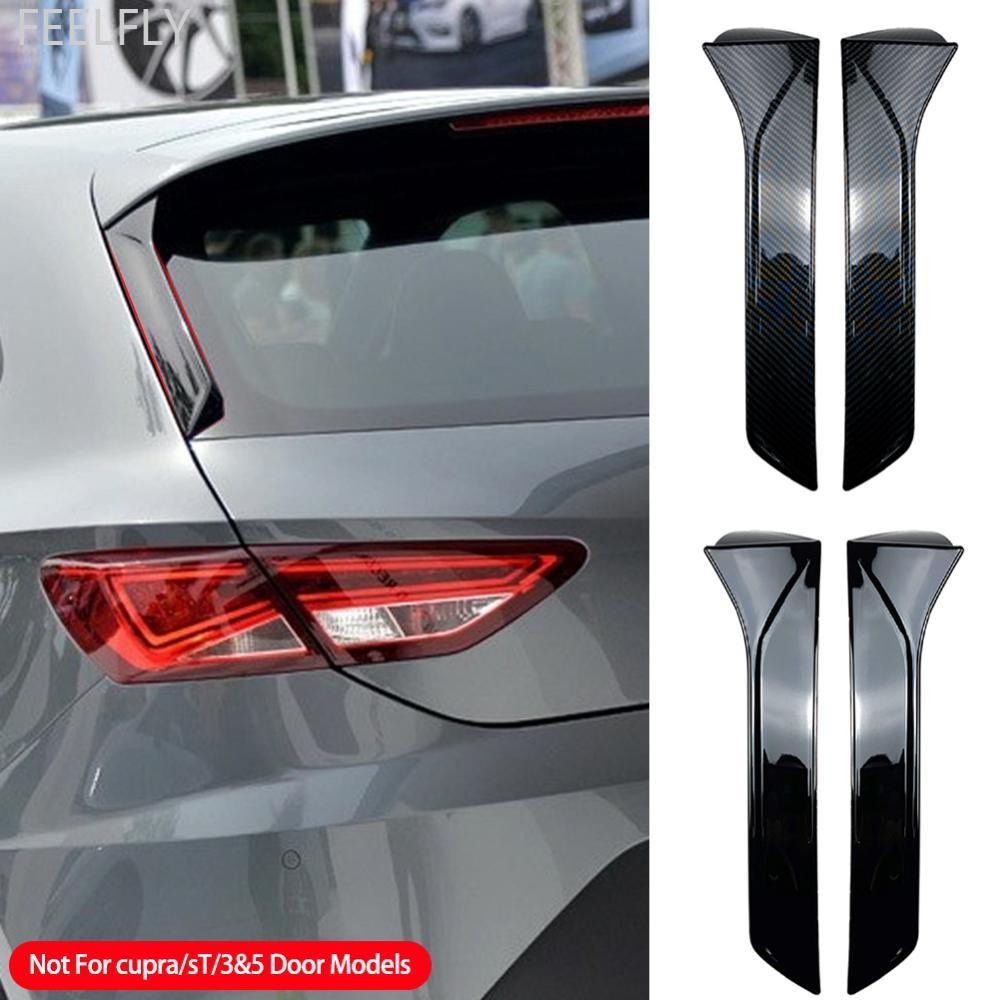 FEELFLY 2 ชิ้นรถด้านหลังหน้าต่าง Trim สปอยเลอร์ด้านหลังหลังคาปีกด้านข้างขอบหาง Flap ด้านหลังสปอยเลอร