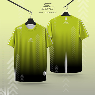 SC Sports เสื้อกีฬาเสื้อพิมพ์ลาย Run01-เขียวดำใส่วิ่งออกกำลั…