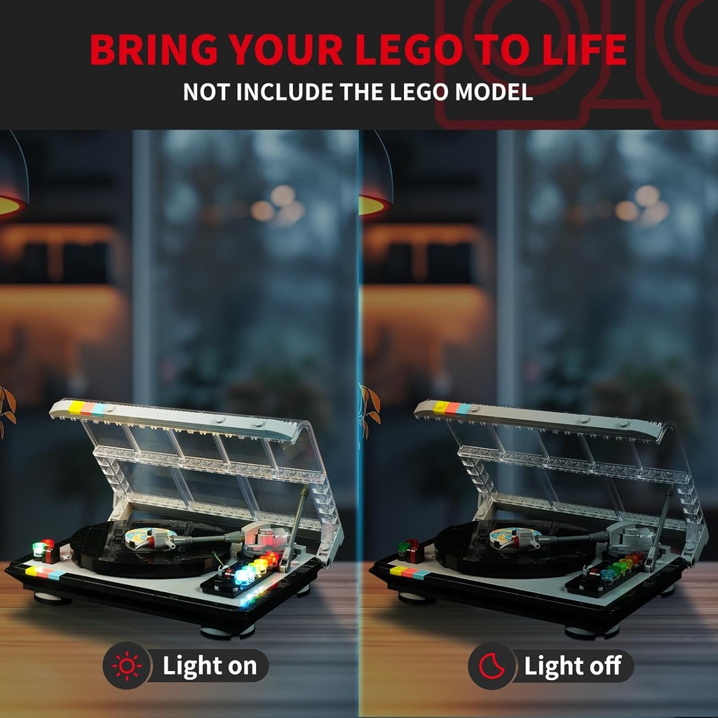 ชุดไฟ BRIKSMAX 2.0 เข้ากันได้กับ LEGO-40699 ชุดอาคารเครื่องเล่นแผ่นเสียงย้อนยุค, อุปกรณ์ไฟ LED DIY ส