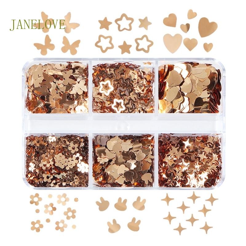 JLOVE Glitter Paillette วาเลนไทน์เล็บเลื่อมหัวใจ Sequins Star