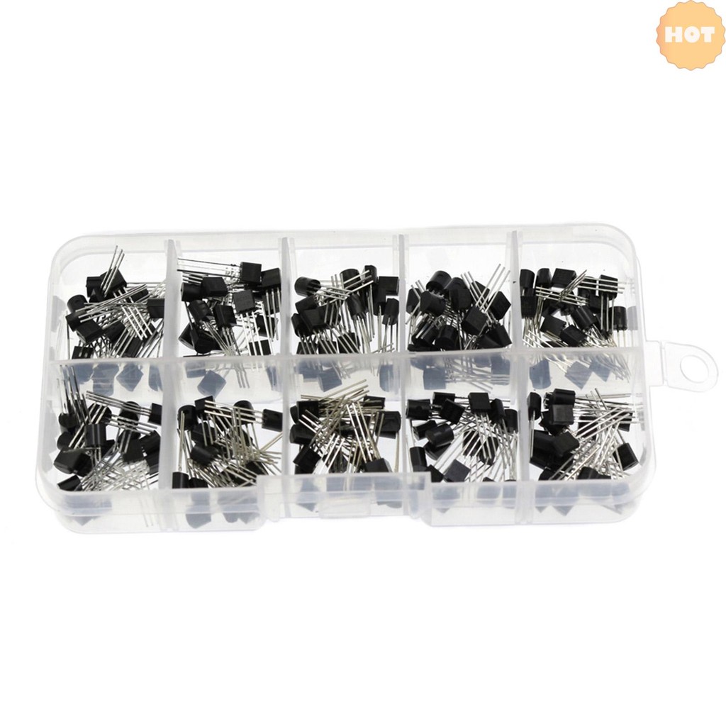 [2025 ใหม่] 200PCS TO-92 NPN P-NP P-ower ทรานซิสเตอร์ 10 ประเภทค่าชุด BC337/ BC327/ 2N222/ 2N2907/ 2