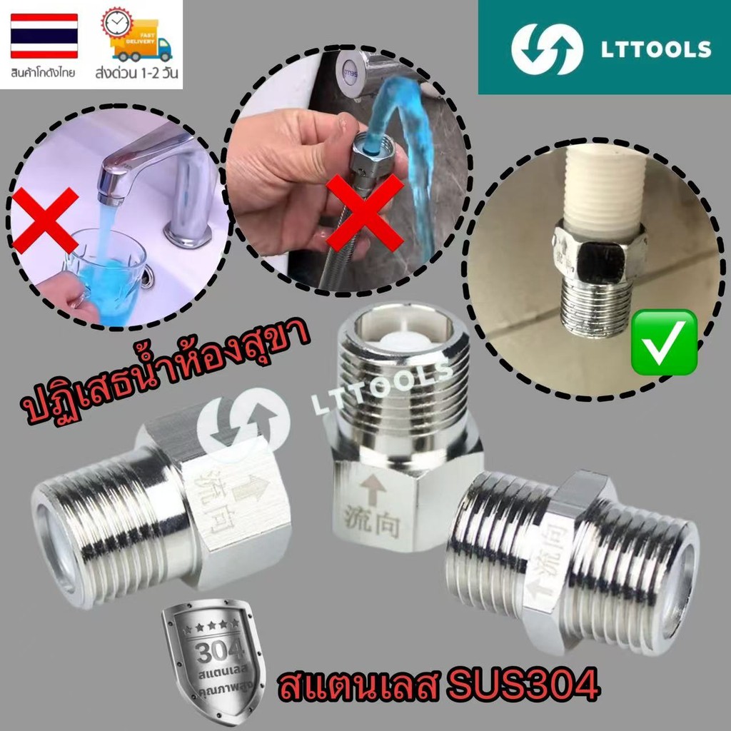 LT Check valve กันน้ำย้อน สแตนเลส 304 ขนาด 4 หุน มี 3 แบบ ให้เลือก ใช้งานกับระบบน้ำ