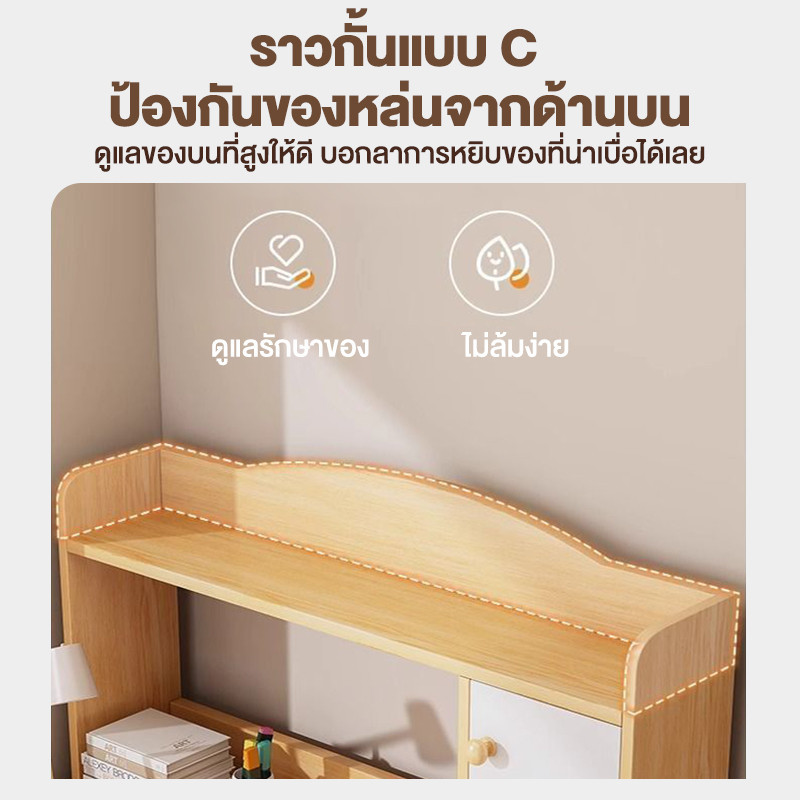 TTM โต๊ะทํางาน 80/100/120CM โต๊ะคอมพิวเตอร์ พร้อมชั้นวาง  สไตล์เรียบง่ายง่ายต่อการประกอบ โต๊ะเรียนของเด็กทำด้วยไม้ ราคา ถูกที่สุด ดีลบีเคเค แกลเลอรีภาพที่ 5