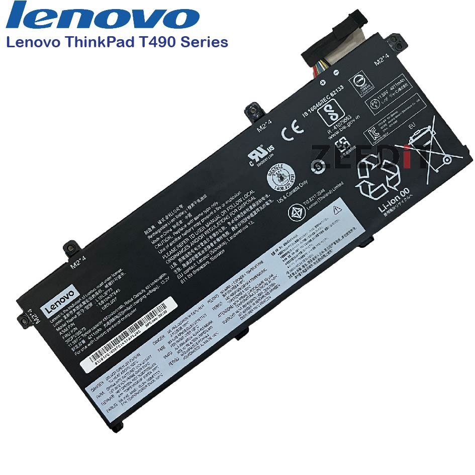 (ส่งฟรี ประกัน 1 ปี)Lenovo แบตเตอรี่โน๊ตบุ๊ค Battery Notebook Lenovo Thinkpad T490 T495 P43s T14Gen 