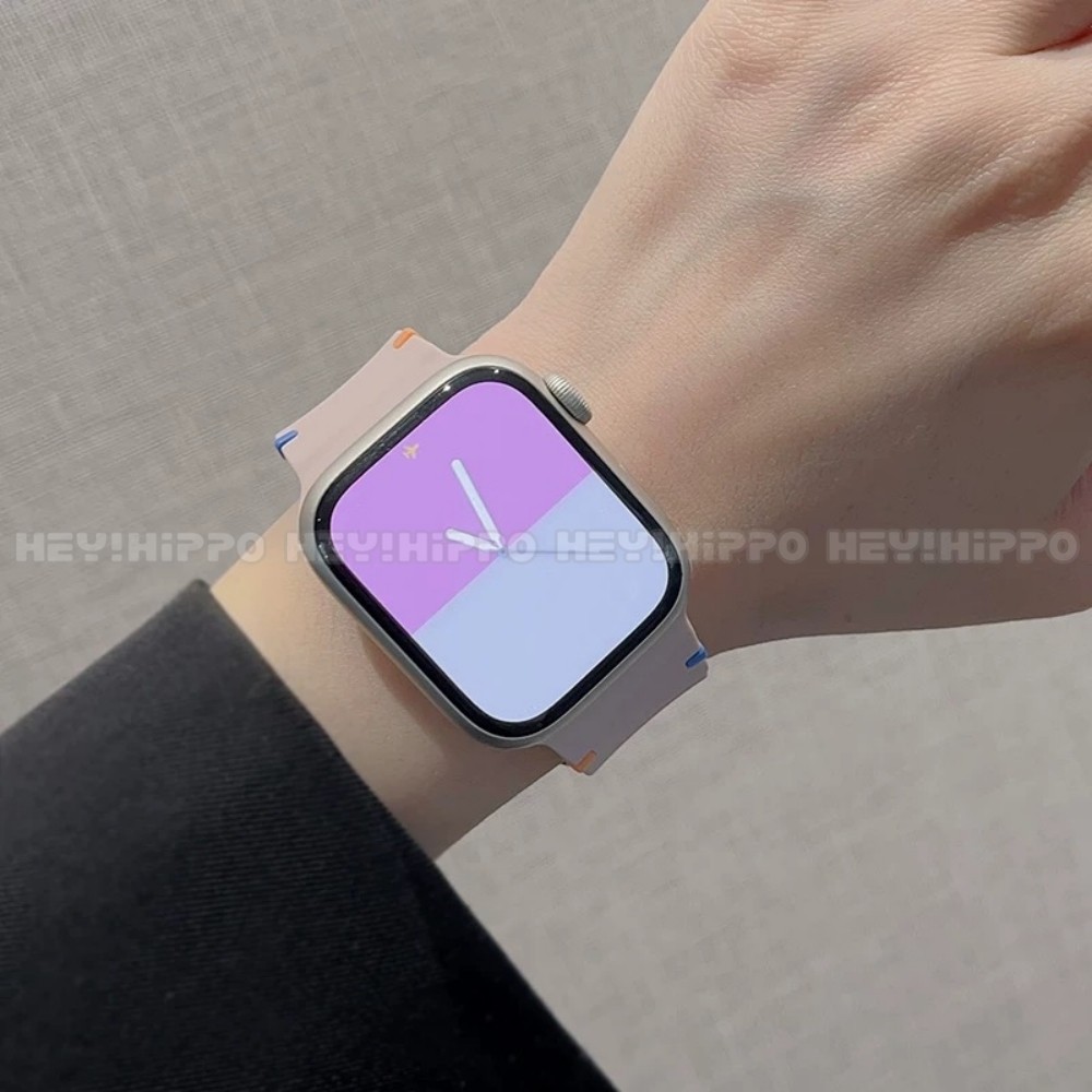 สายรัดซิลิโคนคลื่น+เคสป้องกันเหมาะสําหรับ ฉันดู 10/9/8/7/5/4/กับ ชุดสายรัดเหมาะสําหรับสมาร์ทวอทช์ 49/46/45/44/42/41/40/438มม - รูปที่ 2