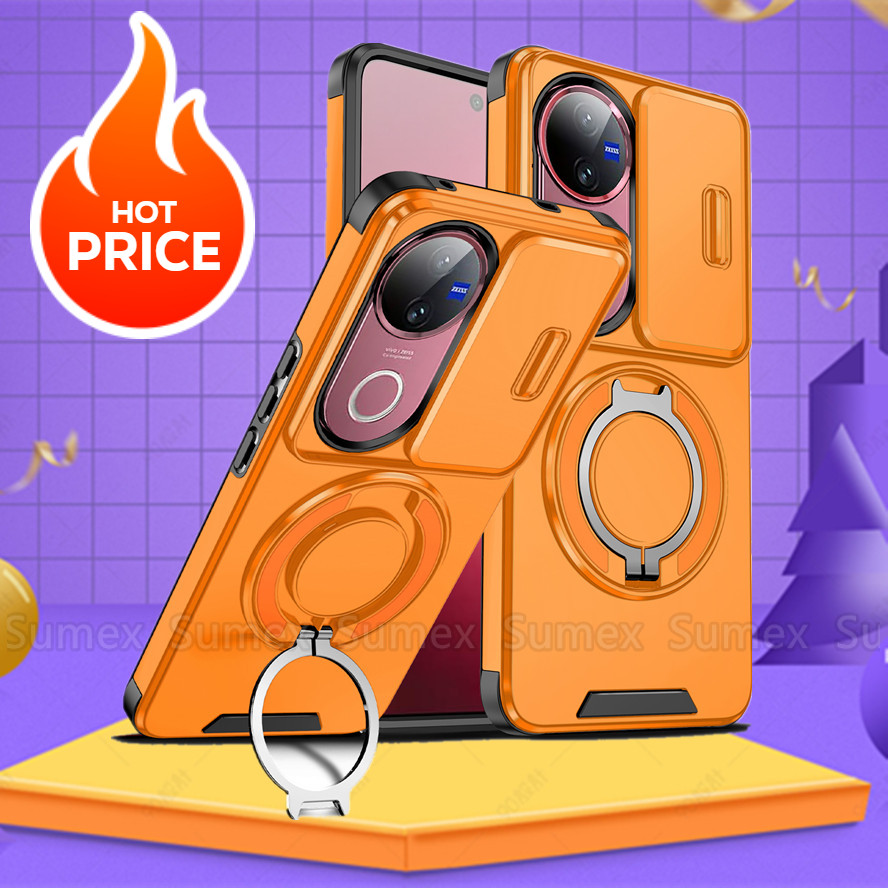 เกราะแหวนยึดสําหรับ Vivo V50 V50e VivoV50 Lite 5G 4G เคสโทรศัพท์สไลด์กล้องปกป้องกันกระแทกปกแข็ง Vevo