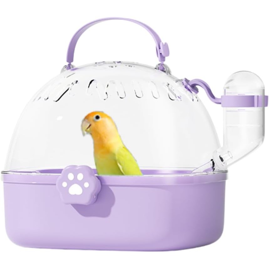 กรงหิ้วนกพร้อมขวดน้ํา, เป้อุ้มเด็กนกแก้วแบบพกพา Carry Case 7.2" L*6.4 W *6.7 H สําหรับสัตว์เลี้ยงทั้