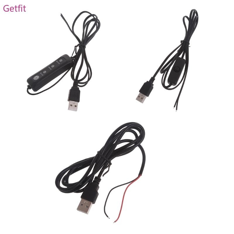 สายชาร์จบัดกรี GETF USB DIY สําหรับพัดลมไฟ LED 5V - สีดํา
