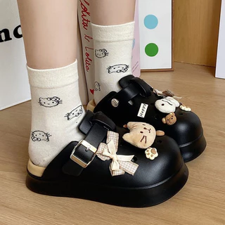 รองเท้าแตะหญิงแบบใหม่ มีโบว์ ฝ่าพื้นหนานุ่ม สไตล์น่ารักสำหรับฤดูร้อน