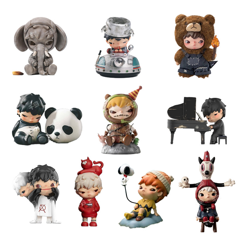 POPMART HIRONxSnoopy/Pianist/Wandering Panda อินเทรนด์เล่นรูปตกแต่ง