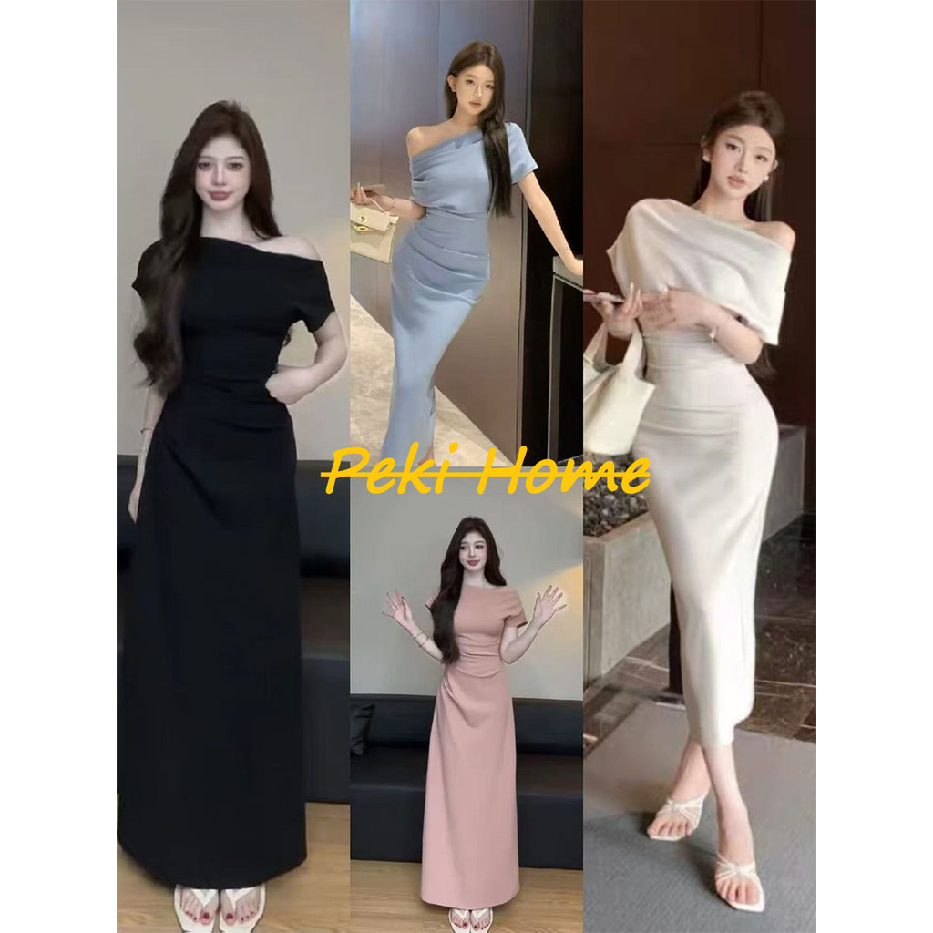ชุดเดรสเต็มตัว เดรสสาวสวย กระชับรูปร่างสวยสง่า