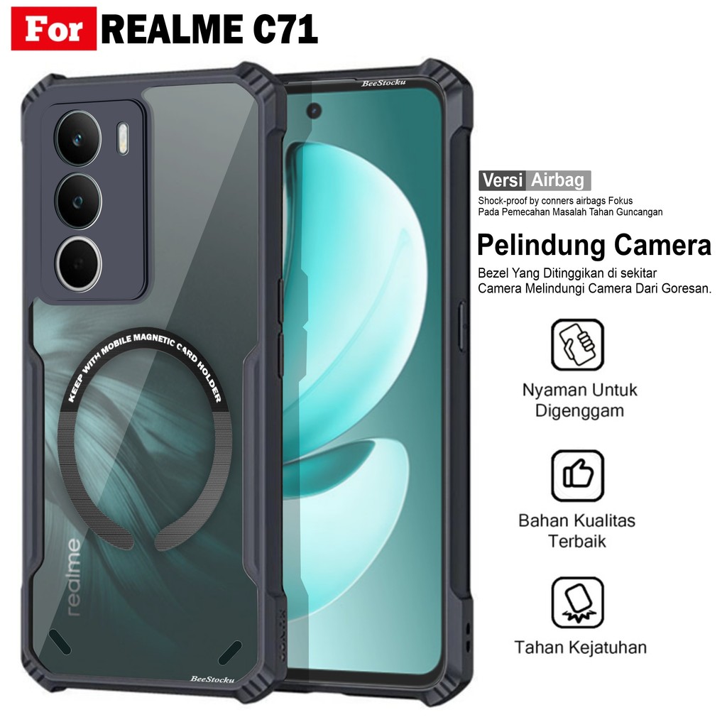 เคส Realme C71 C73 กันกระแทก Fusion Armor โปร่งใส แหวนฟรี Magsef ไร้สาย