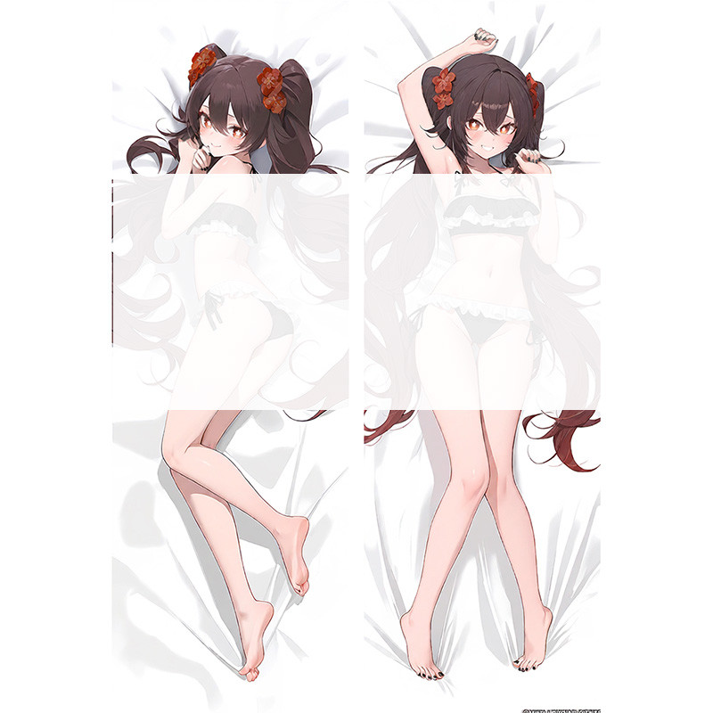Genshin Impact Hu Tao Dakimakura ปลอกหมอนพีชผิว 2Way Janainese อะนิเมะเกมหมอน