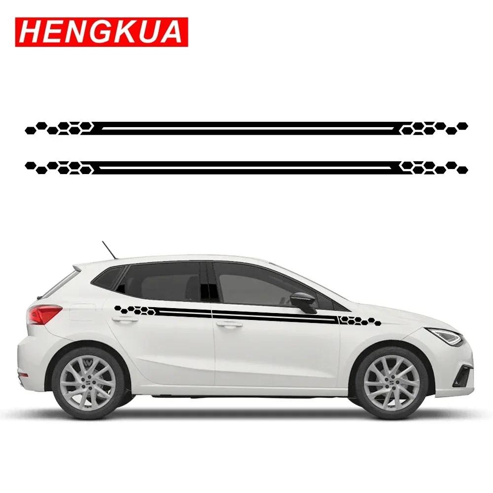 รถเอวสติกเกอร์ประตูไวนิล Decal Racing Stripes กราฟิก Auto อุปกรณ์เสริมสําหรับที่นั่ง Ibiza FR TDI MK