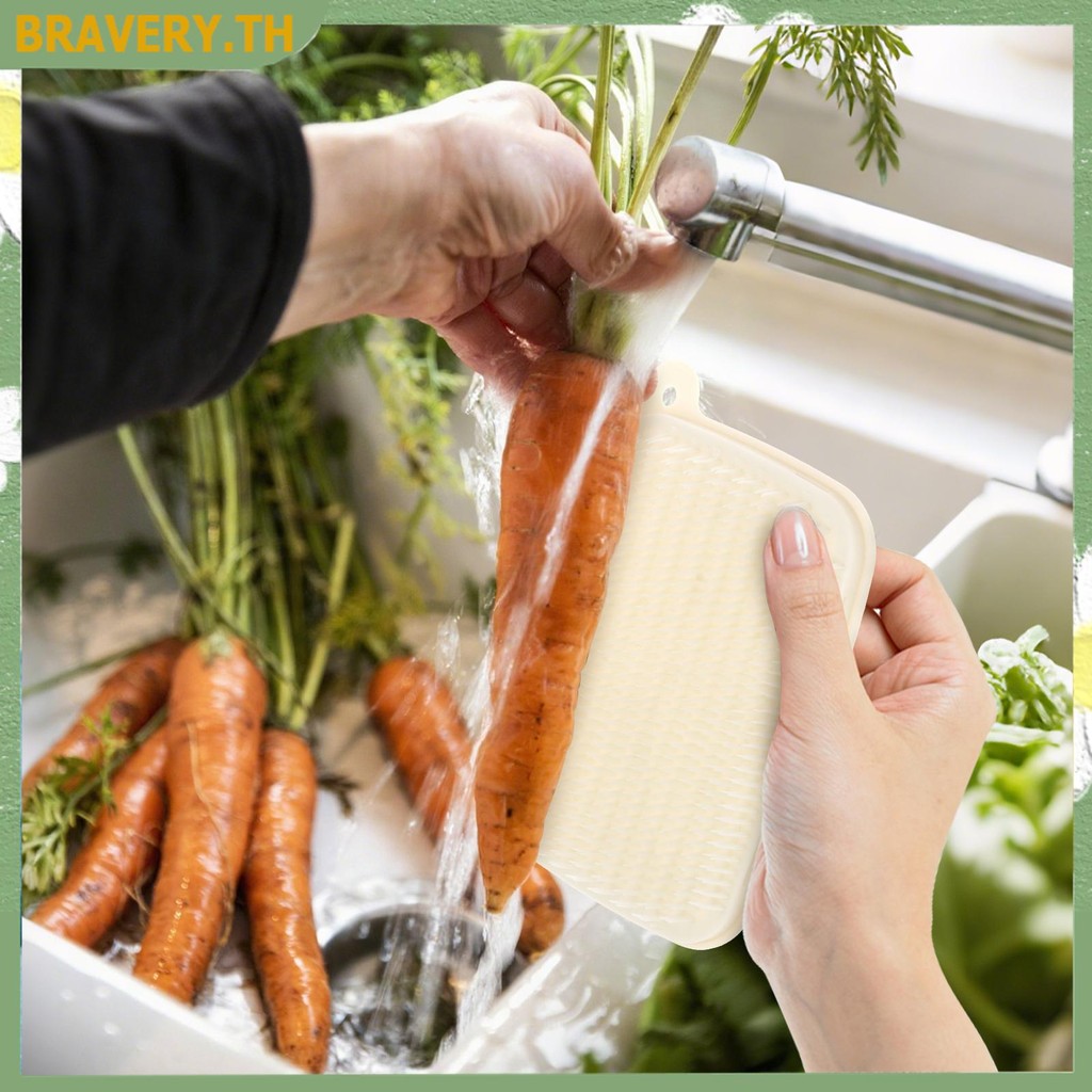 4ชิ้นพลาสติกมันฝรั่งทําความสะอาดแปรงผักแปรงขัดพื้นที่มีความหนาแน่นสูงขนแปรงสําหรับบ้านครัวร้านอาหาร 