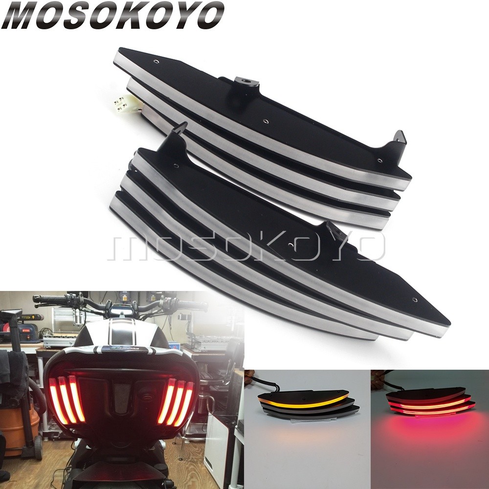 MO รถจักรยานยนต์ LED แบบบูรณาการเลี้ยวไฟท้ายไฟกระพริบเบรกหยุดด้านหลังไฟท้ายสำหรับ Ducati Diavel 959 Panigale CorseST